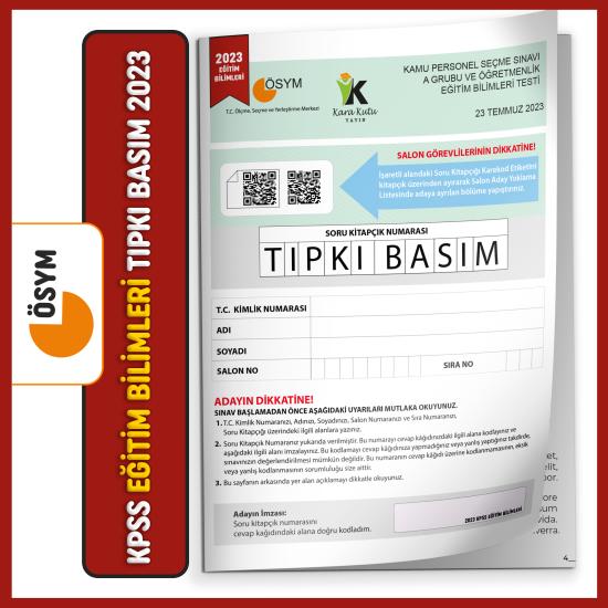 2023 KPSS Eğitim Bilimleri ÖSYM Çıkmış Soru Tıpkı Basım Türkiye Geneli D. Çözümlü Kitapçığı