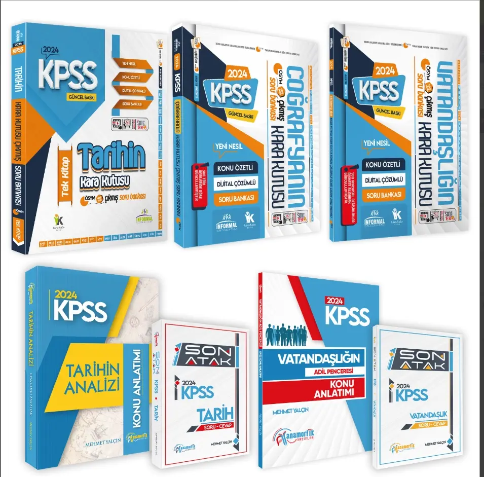 KPSS Genel Kültür 7’li Set | Karakutu & Anamorfik — Konu Anlatımlı & Çıkmış-Özgün Soru Bankası