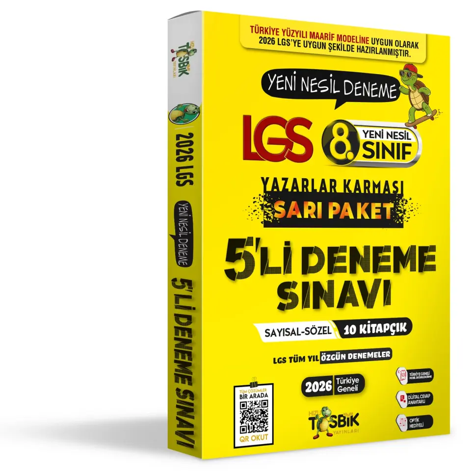 2026 LGS 8. Sınıf Deneme Paketi Yazarlar Karması SARI PAKET Tüm Konuları Kapsar Yeni Nesil Sorular