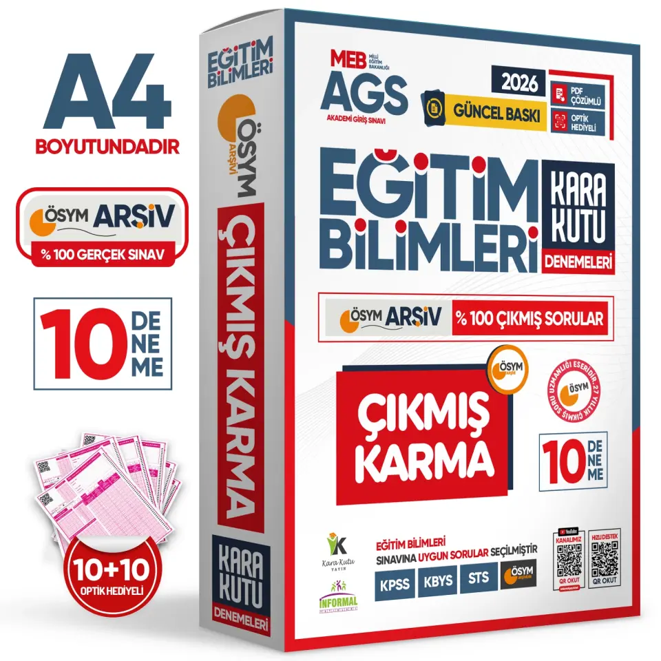 2026 MEB-AGS Eğitim Bilimleri ÖSYM Çıkmış Soru Karma Kara Kutu 10lu Deneme Paketi Türkiye Geneli