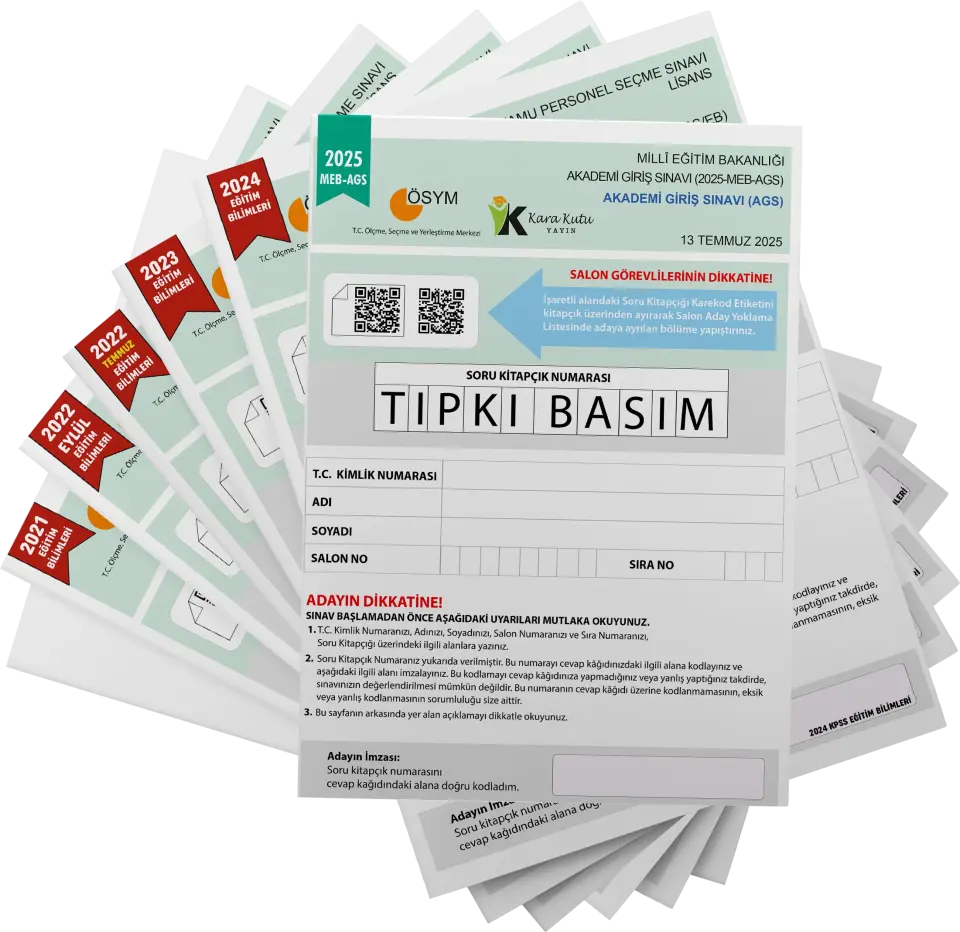 2026 MEB-AGS EĞİTİM BİLİMLERİ ÖSYM Tıpkı Basım Çıkmış Soru 6lı Deneme Paketi Video Çözümlü Türkiye G.