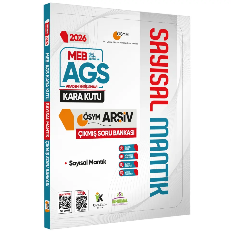 2026 MEB-AGS Kara Kutu Matematik TEK KİTAP-Sayısal Mantık 2li ÖSYM Çıkmış Soru Bankası Konu Özetli