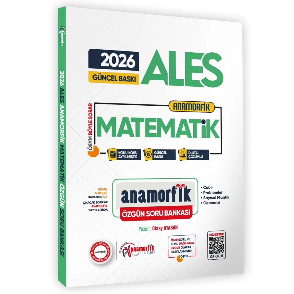 2026 ALES Yeni Sistem Anamorfik Matematik Özgün Soru Bankası Konu Konu Dijital Çözümlü