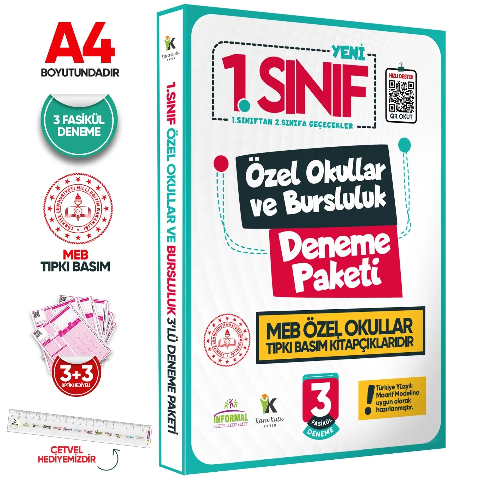 1.Sınıf Özel Okullar ve Bursluluk Hazırlık MEB Tıpkı Basım Deneme 3lü Fasikül SETİ