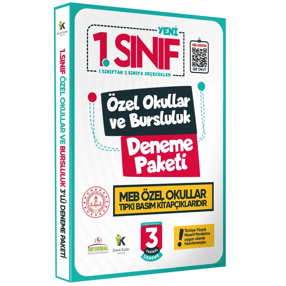 1.Sınıf Özel Okullar ve Bursluluk Hazırlık MEB Tıpkı Basım Deneme 3lü Fasikül SETİ