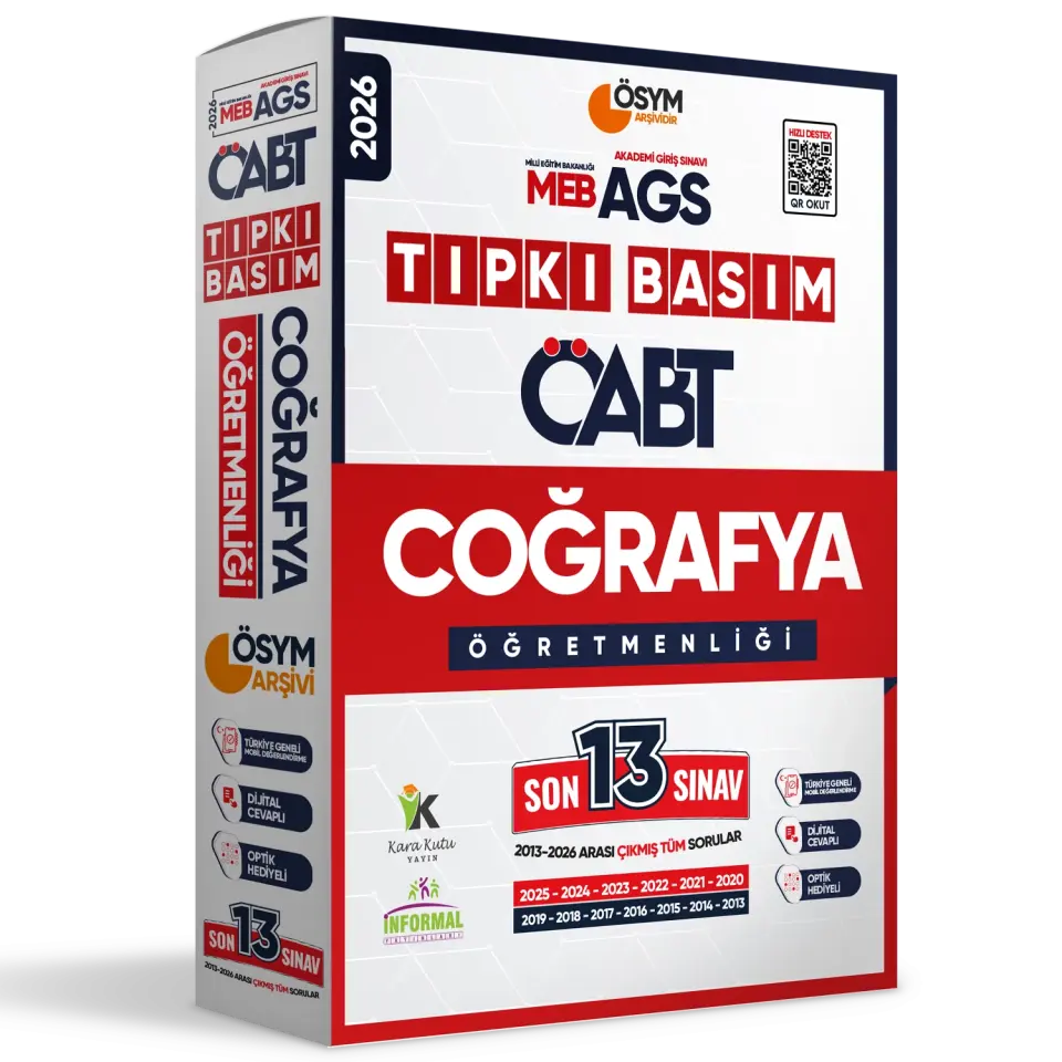 2026 MEB-AGS ÖABT Coğrafya Öğretmenliği ÖSYM Tıpkı Basım 13lü Deneme Paketi Dijital Cevaplı