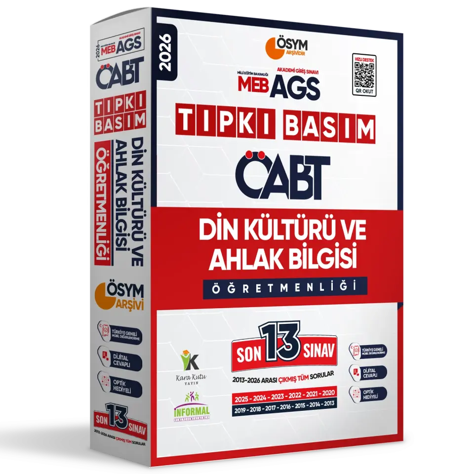 2026 MEB-AGS ÖABT Din Kültürü ve Ahlak Bilgisi Öğretmenliği DKAB ÖSYM Tıpkı Basım 13lü Deneme Paketi