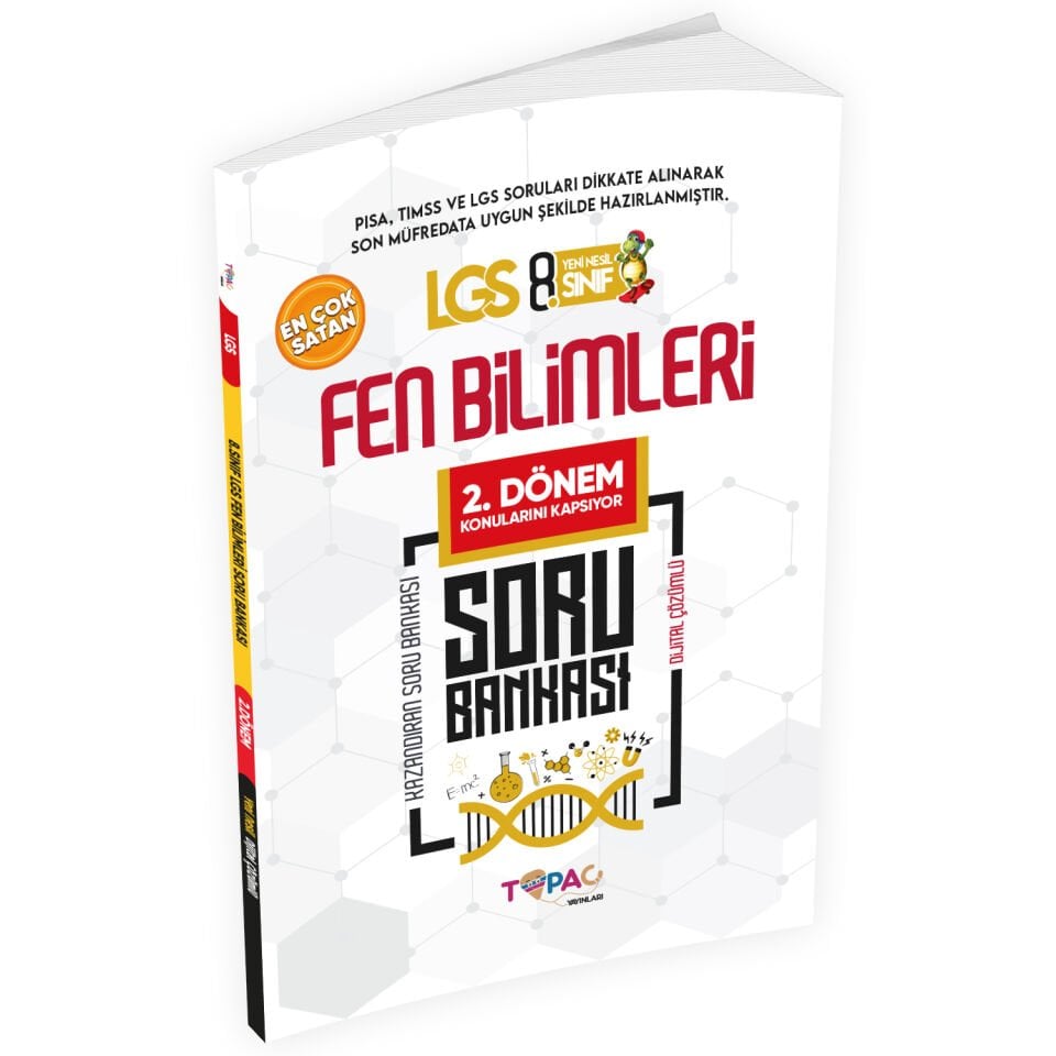 2026 8.Sınıf LGS Fen Bilimleri 2.DÖNEM Dijital Çözümlü Soru Bankası Topaç Yayınları