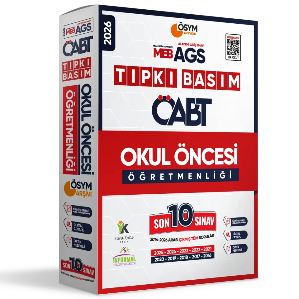 2026 MEB-AGS ÖABT OKUL ÖNCESİ Öğretmenliği ÖSYM Tıpkı Basım 10lu Deneme Paketi Türkiye Geneli