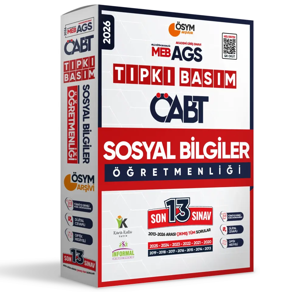 2026 MEB-AGS ÖABT Sosyal Bilgiler Öğretmenliği ÖSYM Tıpkı Basım 13lü Deneme Paketi Türkiye Geneli