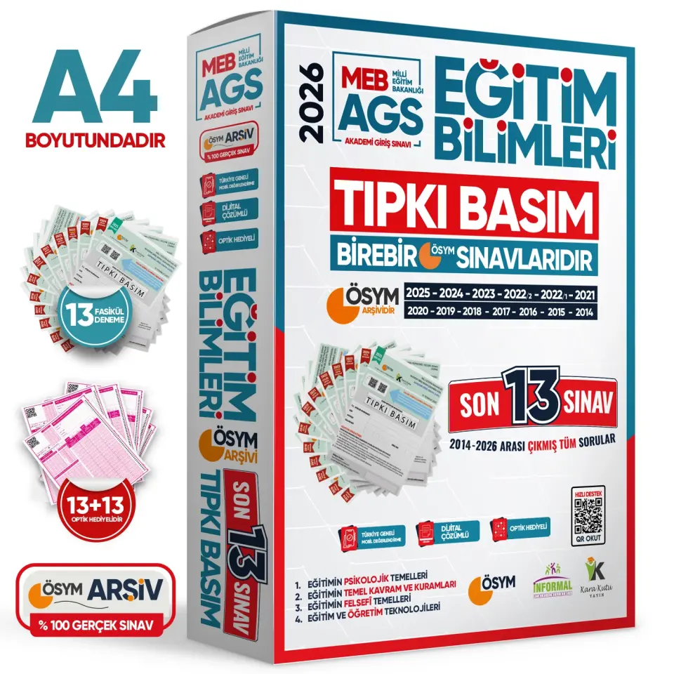 2026 MEB-AGS Tıpkı Basım & Eğitim Bilimleri Yazarlar Karması Türkiye Geneli D. Çözümlü Deneme Paketi