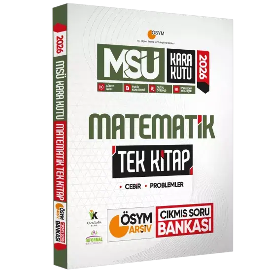 2026 MSÜ Kara Kutu Matematik TEK KİTAP ÖSYM Arşiv Çıkmış Soru Bankası Konu Özetli Dijital Çözümlü
