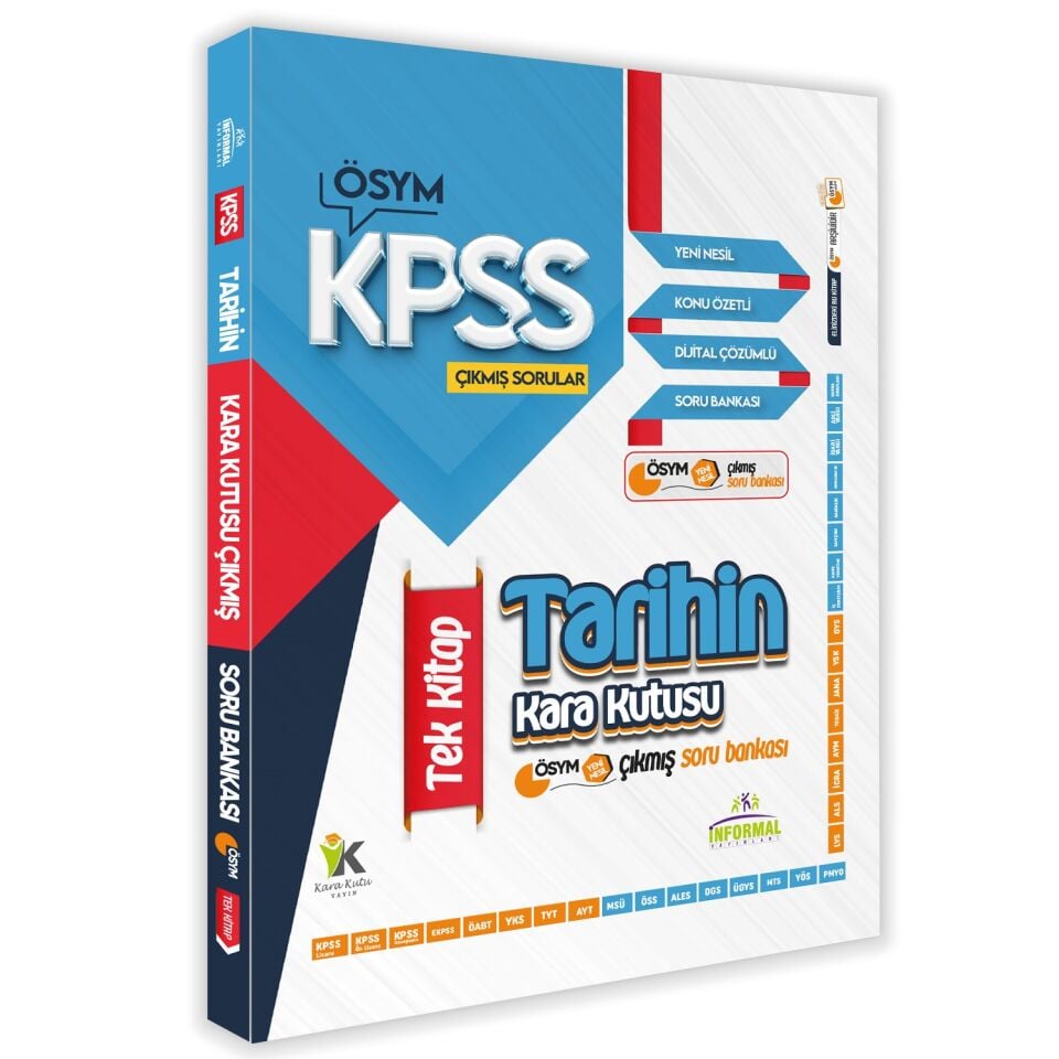 KPSS Tarihin Kara Kutusu  Tek Kitap En Kapsamlı Çıkmış Soru Bankası Dijital Çözümlü Konu Özetli