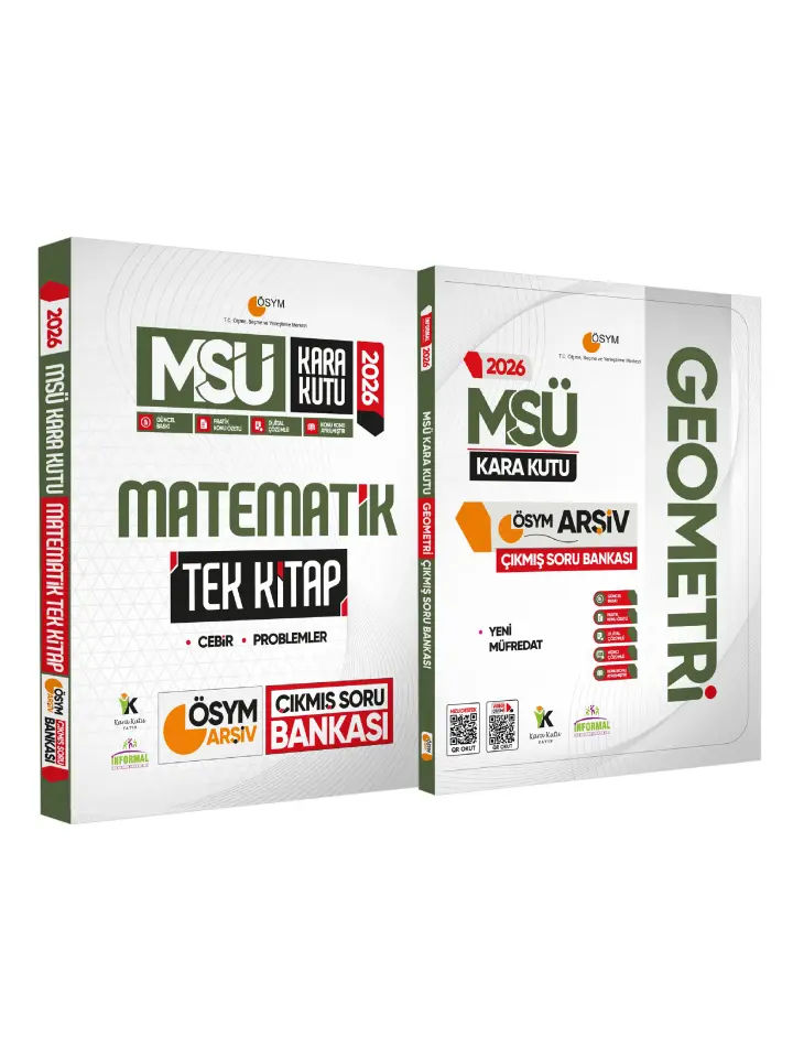 2026 MSÜ Kara Kutu TEK KİTAP Matematik ve Geometri ÖSYM Çıkmış Soru Bankası 2li SET Konu Özetli