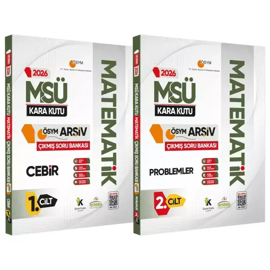 2026 MSÜ MATEMATİK Kara Kutu 1.-2.Cilt ÖSYM Çıkmış Soru Bankası 2li Set Konu Özetli Dijital Çözümlü