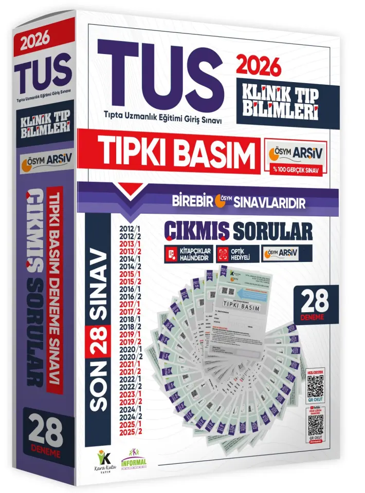 2026 TUS Klinik Tıp Bilimleri ÖSYM Çıkmış Soru Tıpkı Basım Son 14 Yıl 28li Deneme Kitapçığı