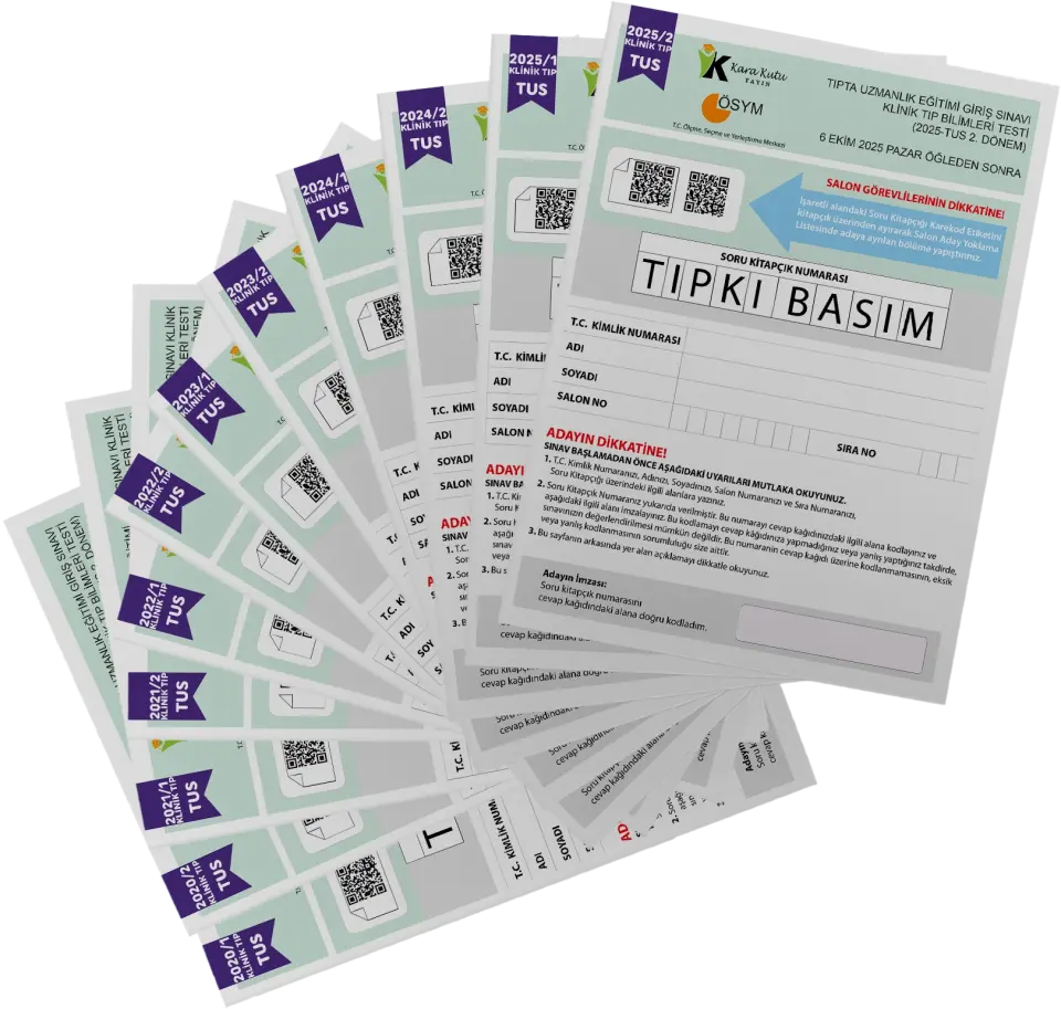 2026 TUS Klinik Tıp Bilimleri ÖSYM Çıkmış Soru Tıpkı Basım Son 6 Yıl 12li Deneme Kitapçığı