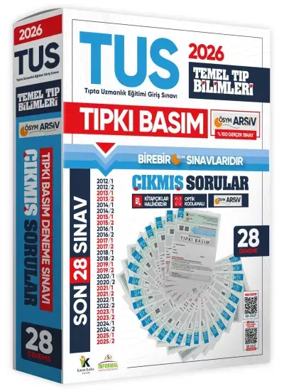 2026 TUS Temel Tıp Bilimleri ÖSYM Çıkmış Soru Tıpkı Basım Son 14 Yıl 28li Deneme Kitapçığı