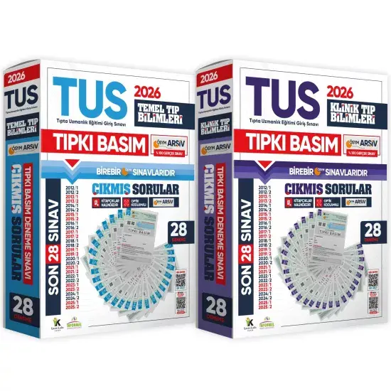 2026 TUS Temel&Klinik Tıp Bilimleri ÖSYM Çıkmış Soru Tıpkı Basım Son 14 Yıl 56lı Deneme Kitapçığı