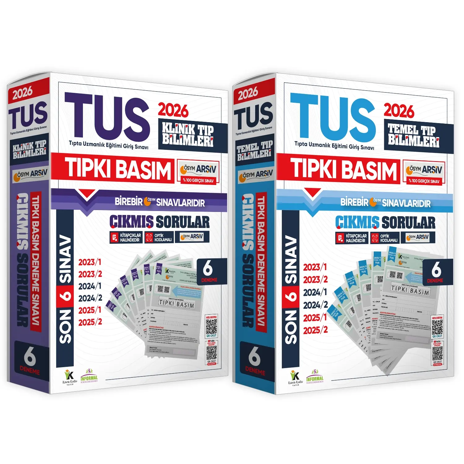 2026 TUS Temel&Klinik Tıp Bilimleri ÖSYM Çıkmış Soru Tıpkı Basım Son 3 Yıl 12li Deneme Kitapçığı