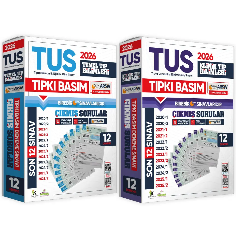 2026 TUS Temel&Klinik Tıp Bilimleri ÖSYM Çıkmış Soru Tıpkı Basım Son 6 Yıl 24lü Deneme Kitapçığı