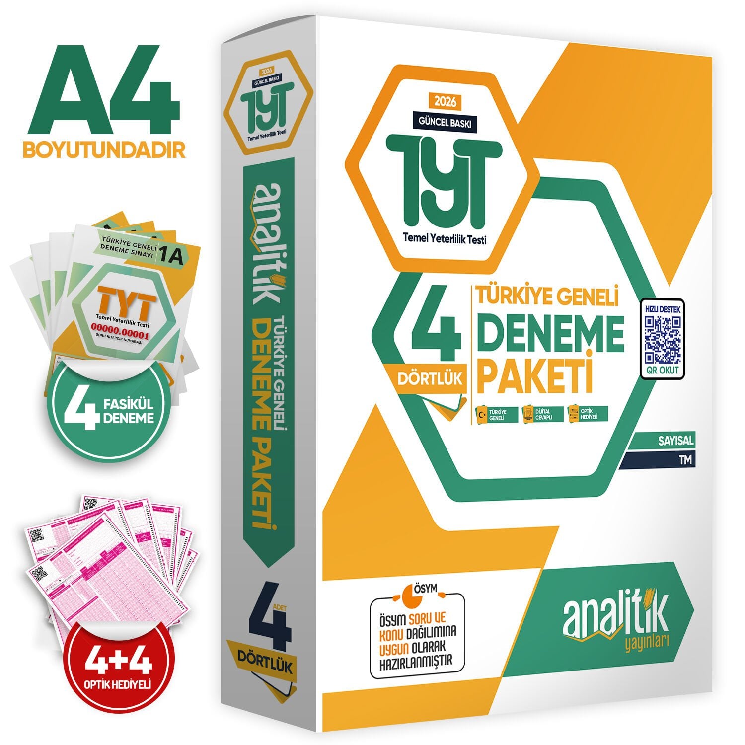 2026 TYT Analitik Deneme Paketi Dört 4lük Türkiye Geneli Değerlendirmeli Özgün Güncel Deneme Sınavı