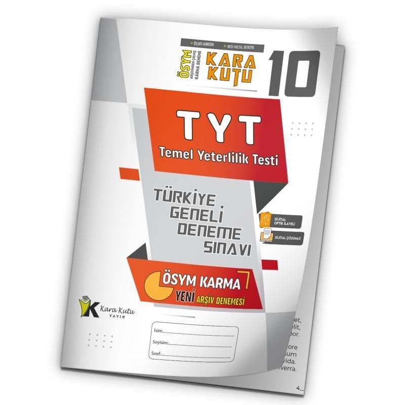2026 TYT ÖSYM Arşivi Karma Kara Kutu Çıkmış Soru Türkiye Geneli D. Çözümlü Deneme 10/10.Kitapçık