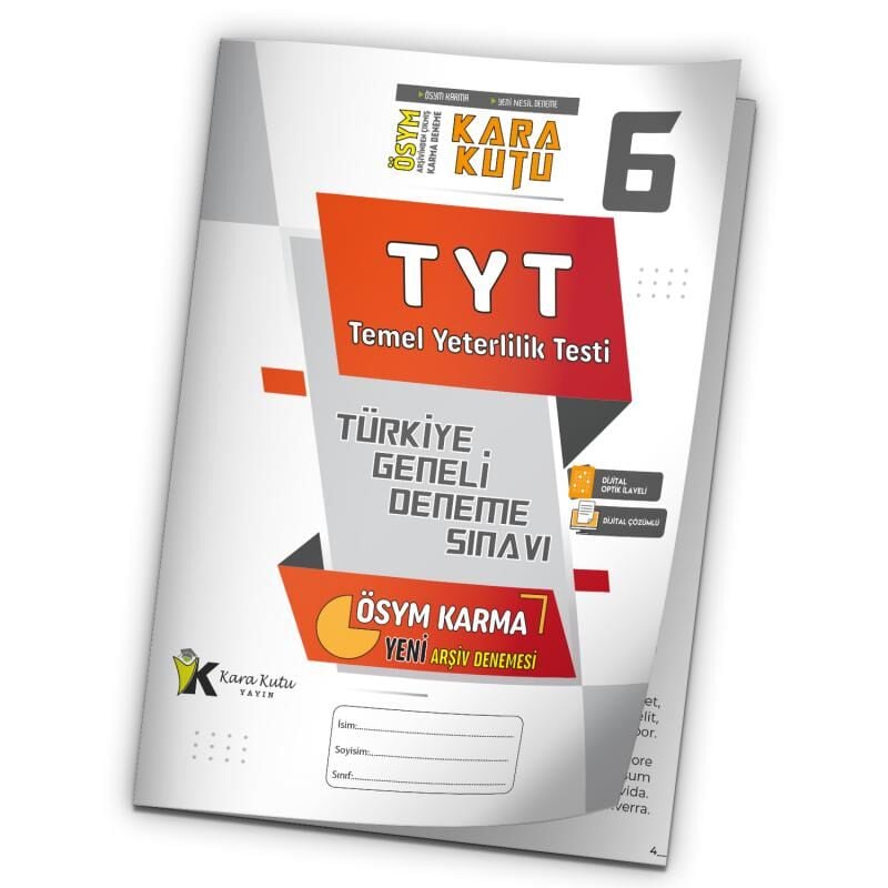 2026 TYT ÖSYM Arşivi Karma Kara Kutu Çıkmış Soru Türkiye Geneli D. Çözümlü Deneme 10/6.Kitapçık