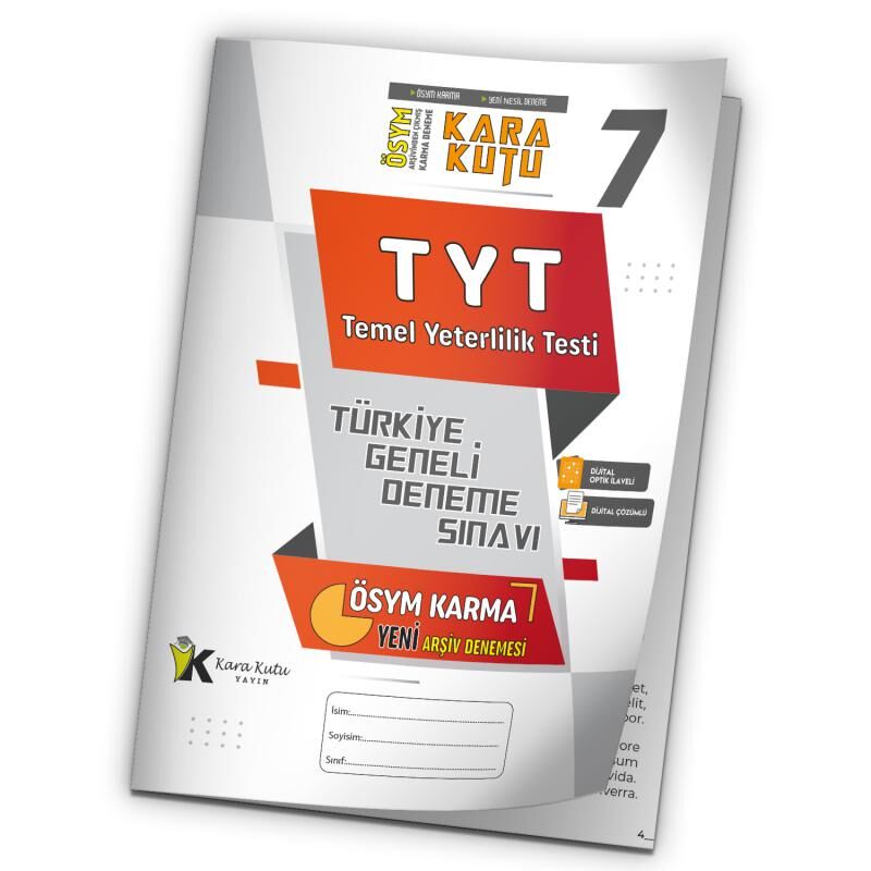 2026 TYT ÖSYM Arşivi Karma Kara Kutu Çıkmış Soru Türkiye Geneli D. Çözümlü Deneme 10/7.Kitapçık