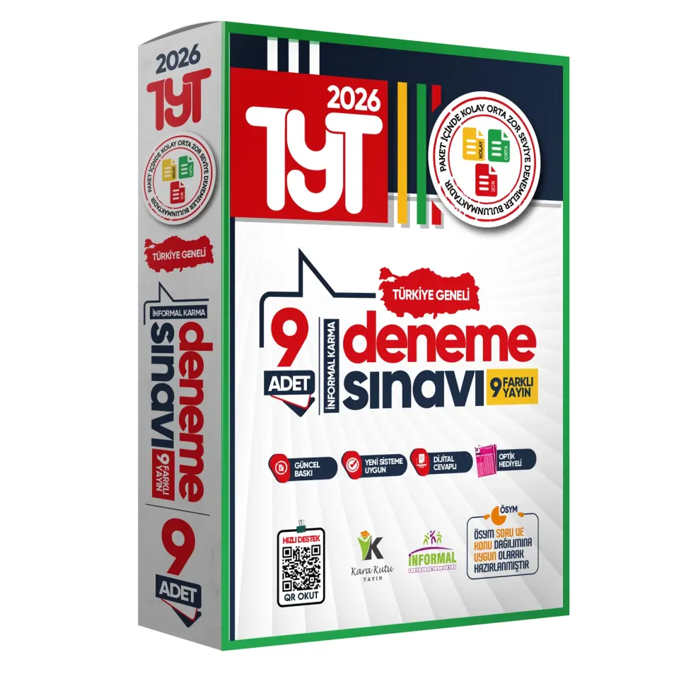 2026 TYT Türkiye Geneli Kurumsal 9lu Paket Deneme Sınavı Dijital Cevaplı