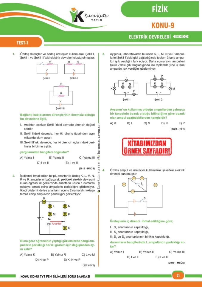 2026 TYT ve AYT FEN Bilimleri Karakutu ÖSYM Çıkmış Soru Bankası 2li Set Çözümlü Konu Konu Son 8 Yıl