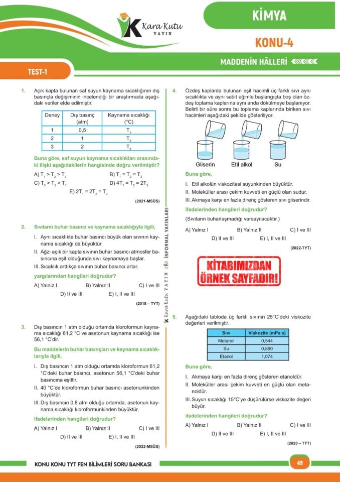 2026 TYT ve AYT FEN Bilimleri Karakutu ÖSYM Çıkmış Soru Bankası 2li Set Çözümlü Konu Konu Son 8 Yıl