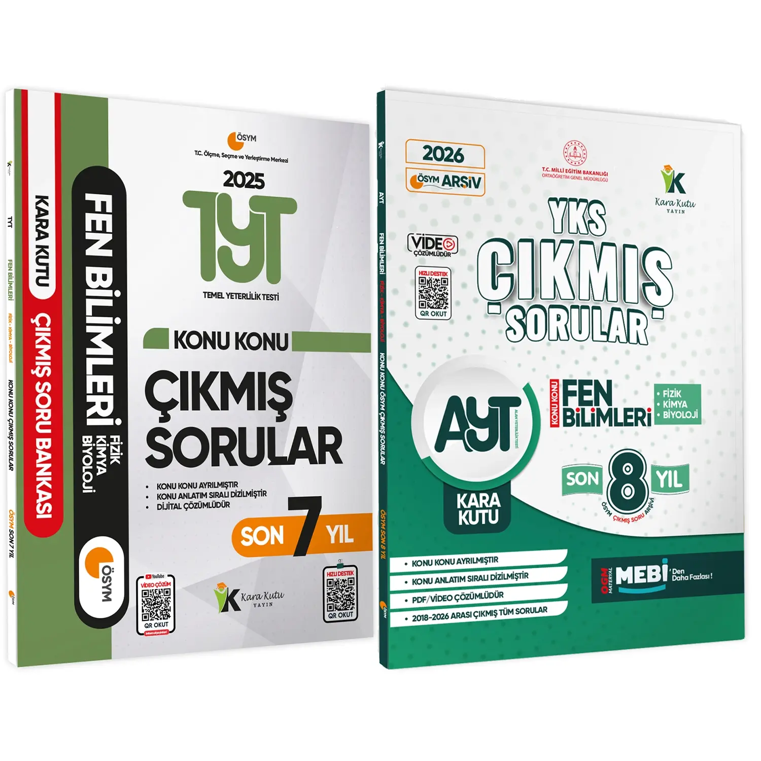 2026 TYT ve AYT FEN Bilimleri Karakutu ÖSYM Çıkmış Soru Bankası 2li Set Çözümlü Konu Konu Son 8 Yıl