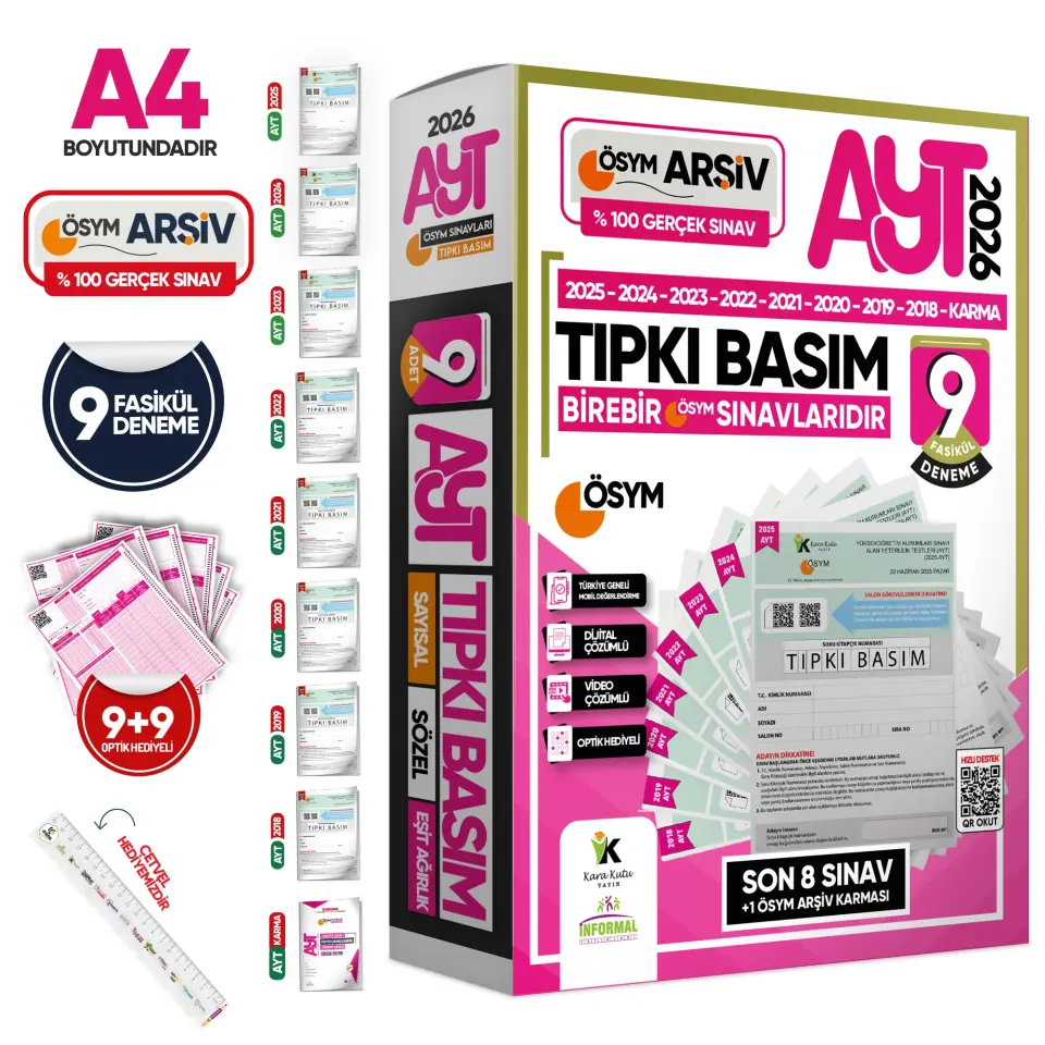 2026 TYT-AYT-MSÜ ÖSYM Çıkmış Soru Tıpkı Basım 27li (10+9+9) Deneme Paketi Video Çözümlü Türkiye Geneli