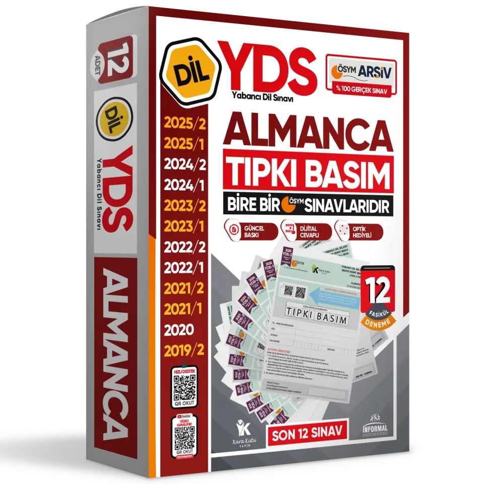 2026 YDS Almanca ÖSYM Tıpkı Basım Çıkmış Soru Deneme Paketi Dijital Çözümlü 12li Fasikül SETİ