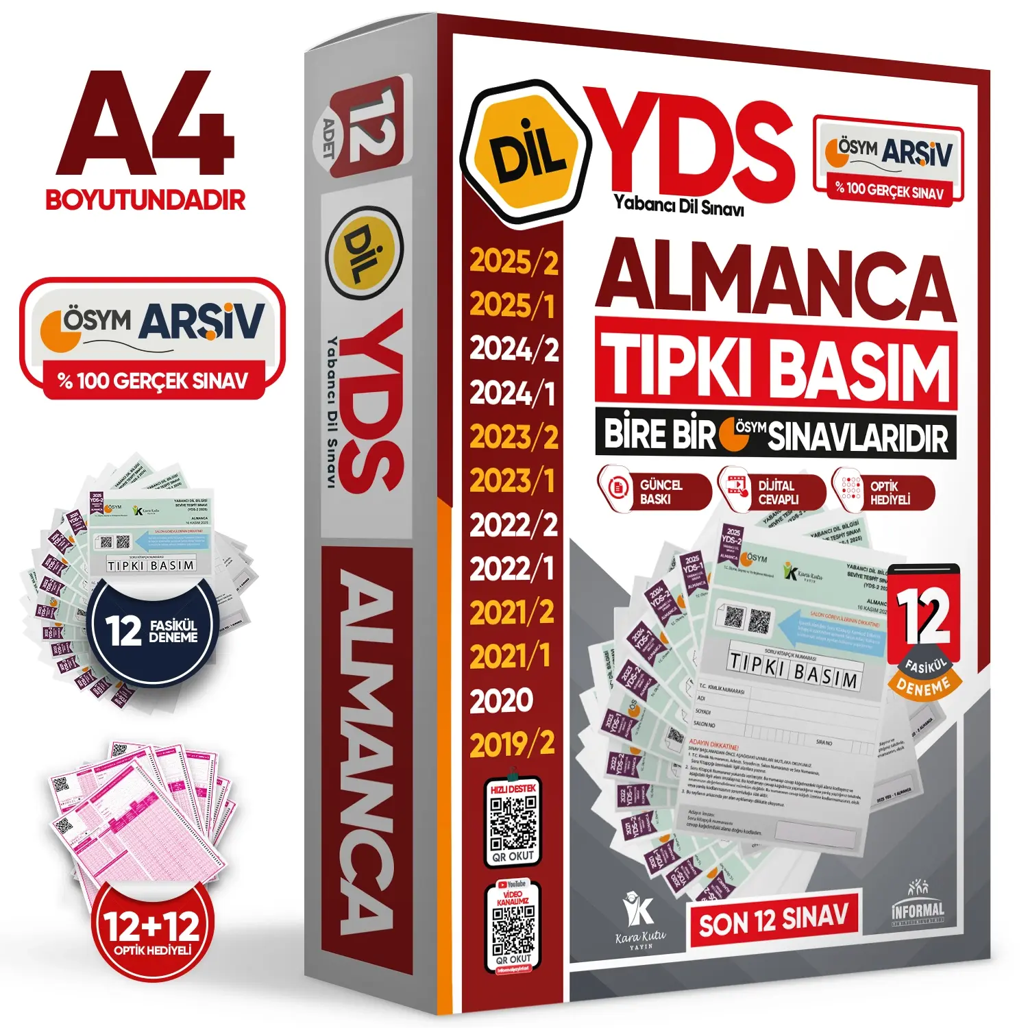 2026 YDS Almanca ÖSYM Tıpkı Basım Çıkmış Soru Deneme Paketi 12li Fasikül SETİ