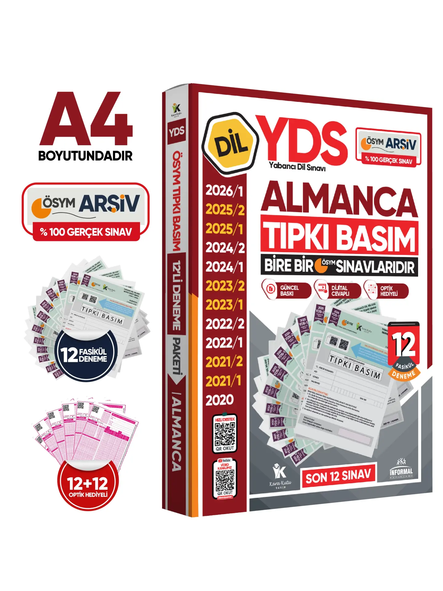 2026 YDS Almanca ÖSYM Tıpkı Basım Çıkmış Soru Deneme Paketi Dijital Çözümlü 12li Fasikül SETİ