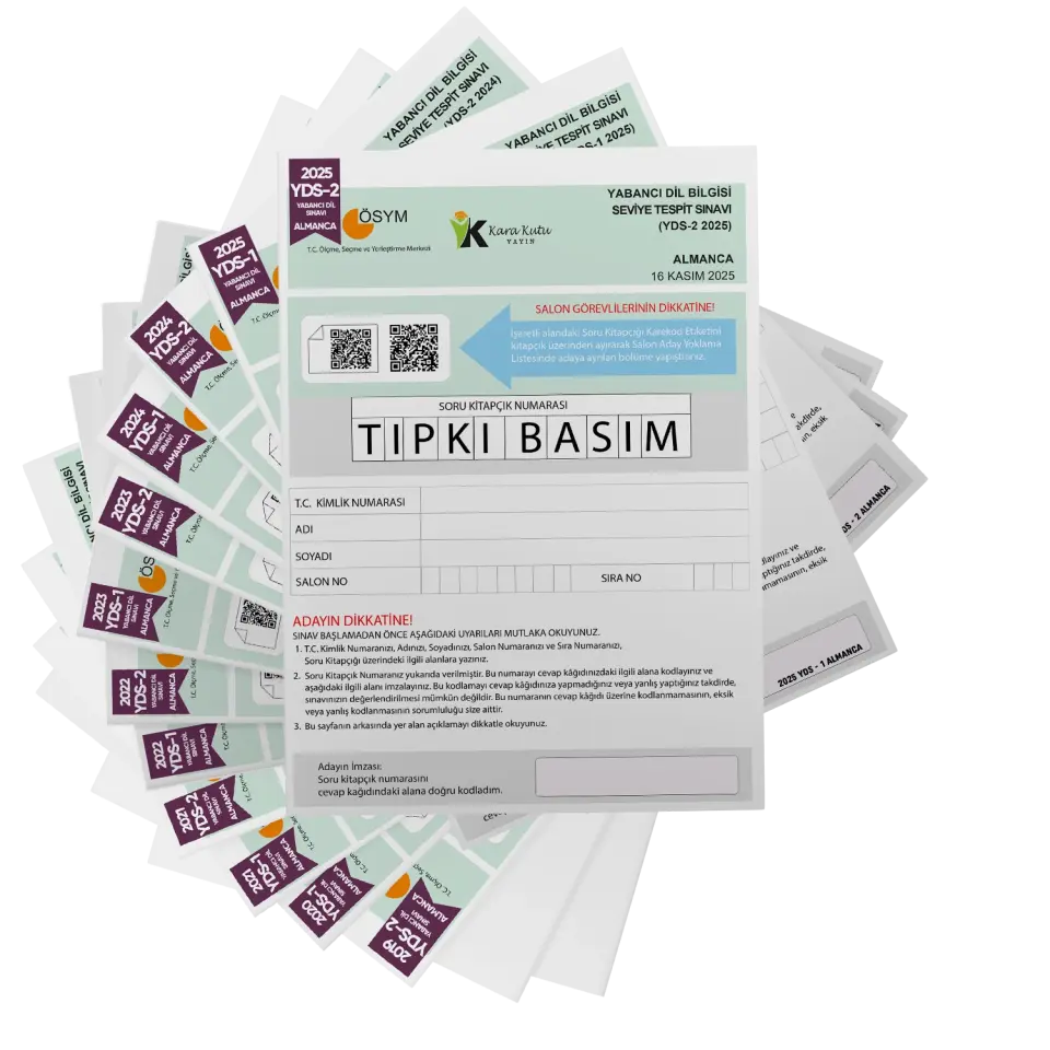 2026 YDS Almanca ÖSYM Tıpkı Basım Çıkmış Soru Deneme Paketi 12li Fasikül SETİ