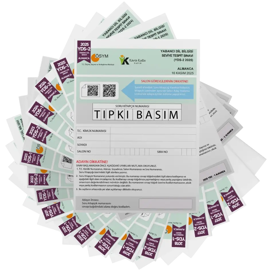 2026 YDS Almanca ÖSYM Tıpkı Basım Çıkmış Soru Deneme Paketi 18li Fasikül SETİ