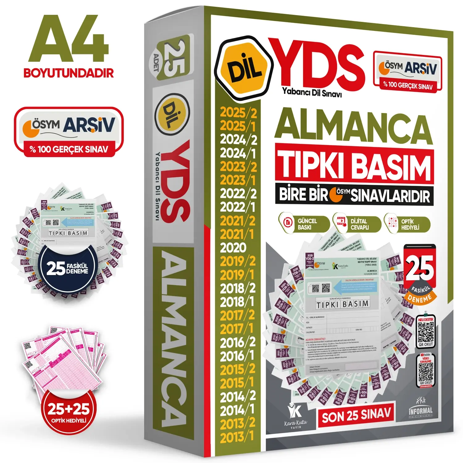 2026 YDS Almanca ÖSYM Tıpkı Basım Çıkmış Soru Deneme Paketi 25li Fasikül SETİ