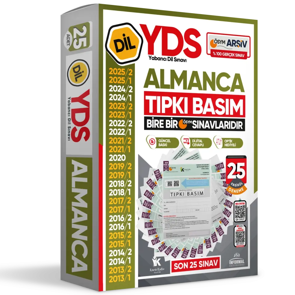 2026 YDS Almanca ÖSYM Tıpkı Basım Çıkmış Soru Deneme Paketi 25li Fasikül SETİ