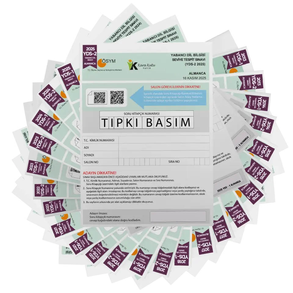 2026 YDS Almanca ÖSYM Tıpkı Basım Çıkmış Soru Deneme Paketi 25li Fasikül SETİ