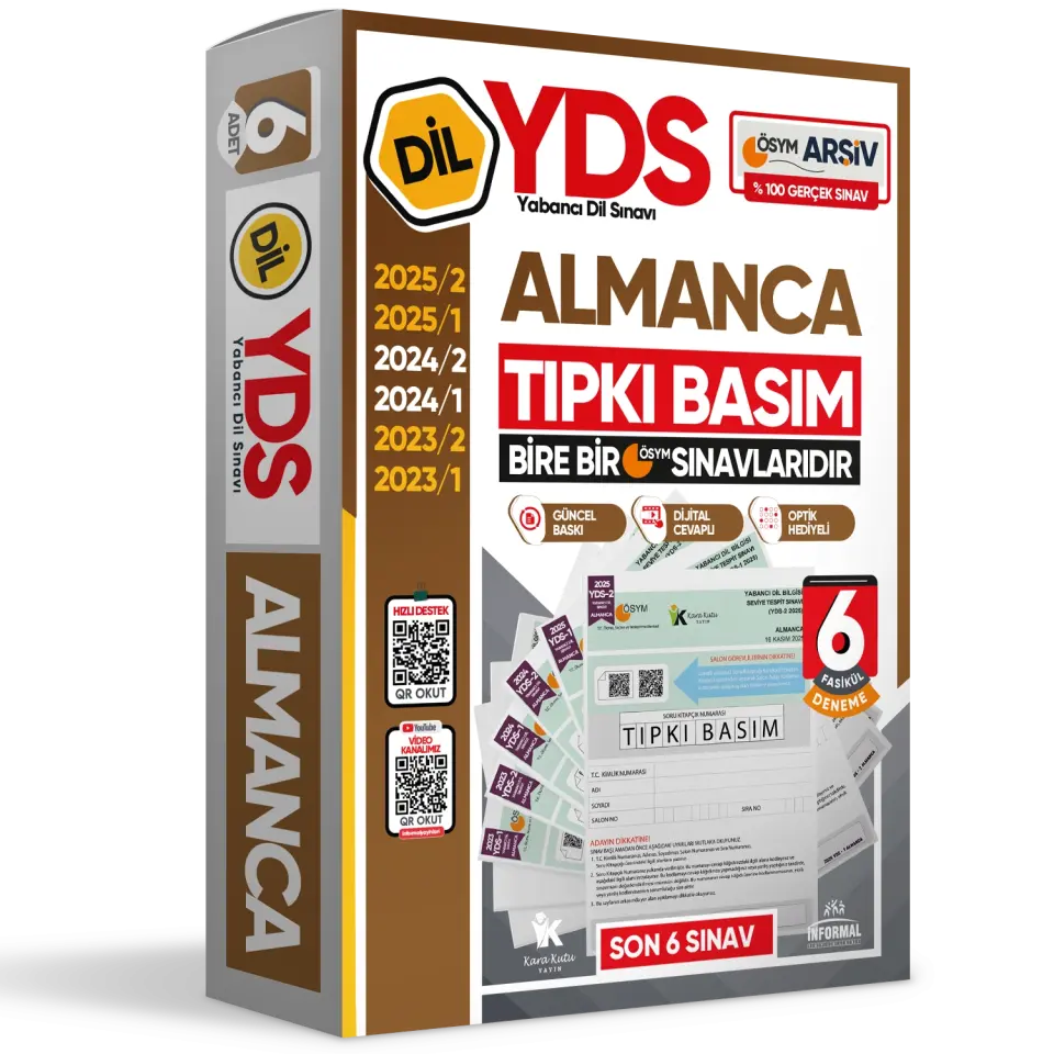 2026 YDS Almanca ÖSYM Tıpkı Basım Çıkmış Soru Deneme Paketi 6lı Fasikül SETİ
