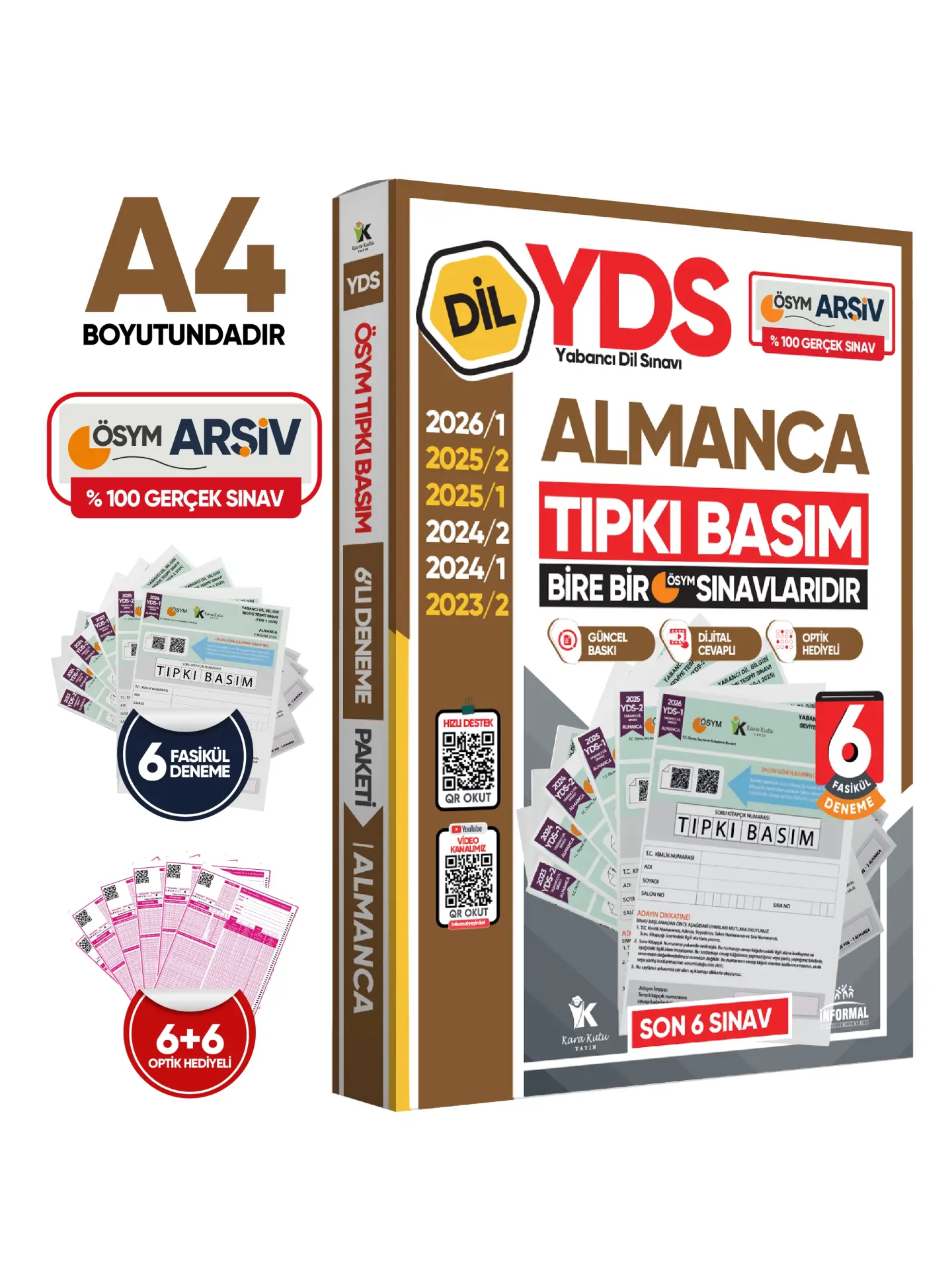 2026 YDS Almanca ÖSYM Tıpkı Basım Çıkmış Soru Deneme Paketi Dijital Çözümlü 6lı Fasikül SETİ