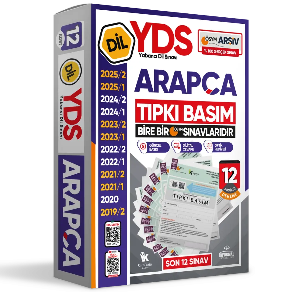 2026 YDS Arapça ÖSYM Tıpkı Basım Çıkmış Soru Deneme Paketi 12li Fasikül SETİ