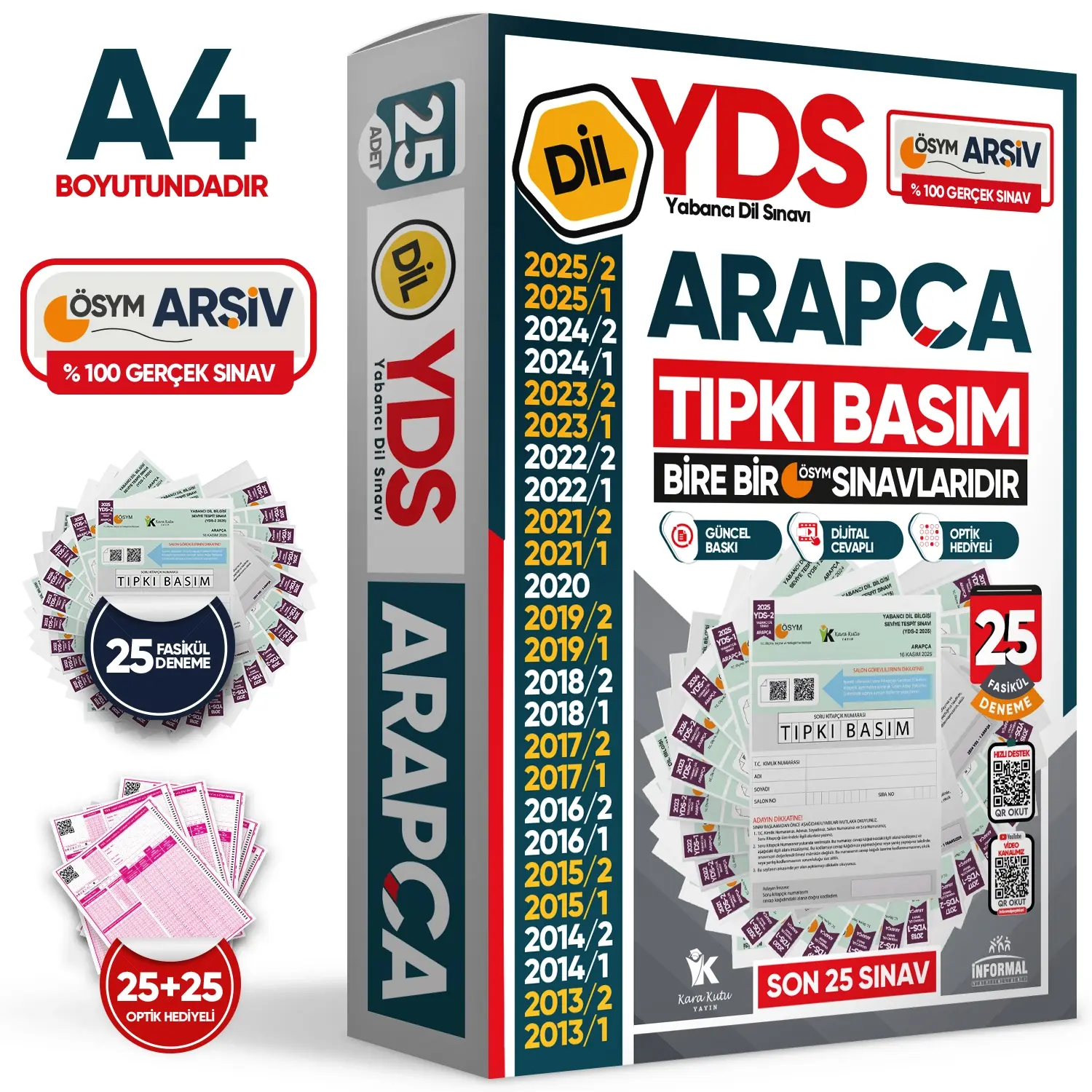 2026 YDS Arapça ÖSYM Tıpkı Basım Çıkmış Soru Deneme Paketi 25li Fasikül SETİ