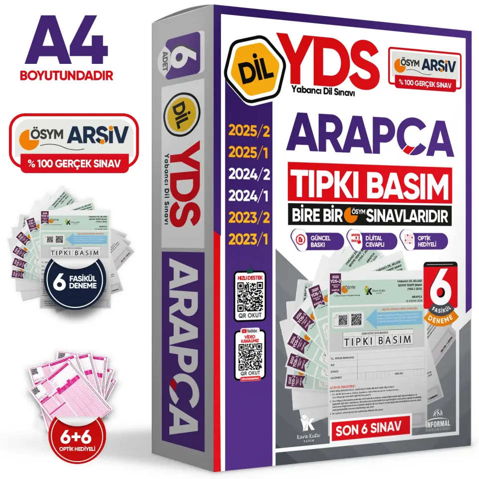 2026 YDS Arapça ÖSYM Tıpkı Basım Çıkmış Soru Deneme Paketi 6lı Fasikül SETİ