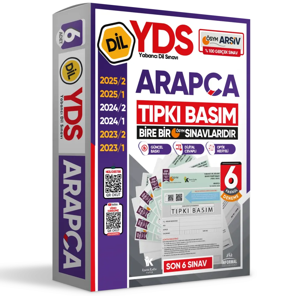 2026 YDS Arapça ÖSYM Tıpkı Basım Çıkmış Soru Deneme Paketi 6lı Fasikül SETİ