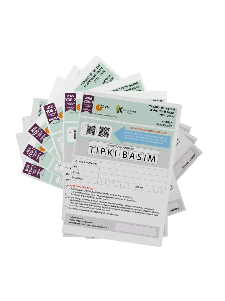 2026 YDS Arapça ÖSYM Tıpkı Basım Çıkmış Soru Deneme Paketi Dijital Çözümlü 6lı Fasikül SETİ