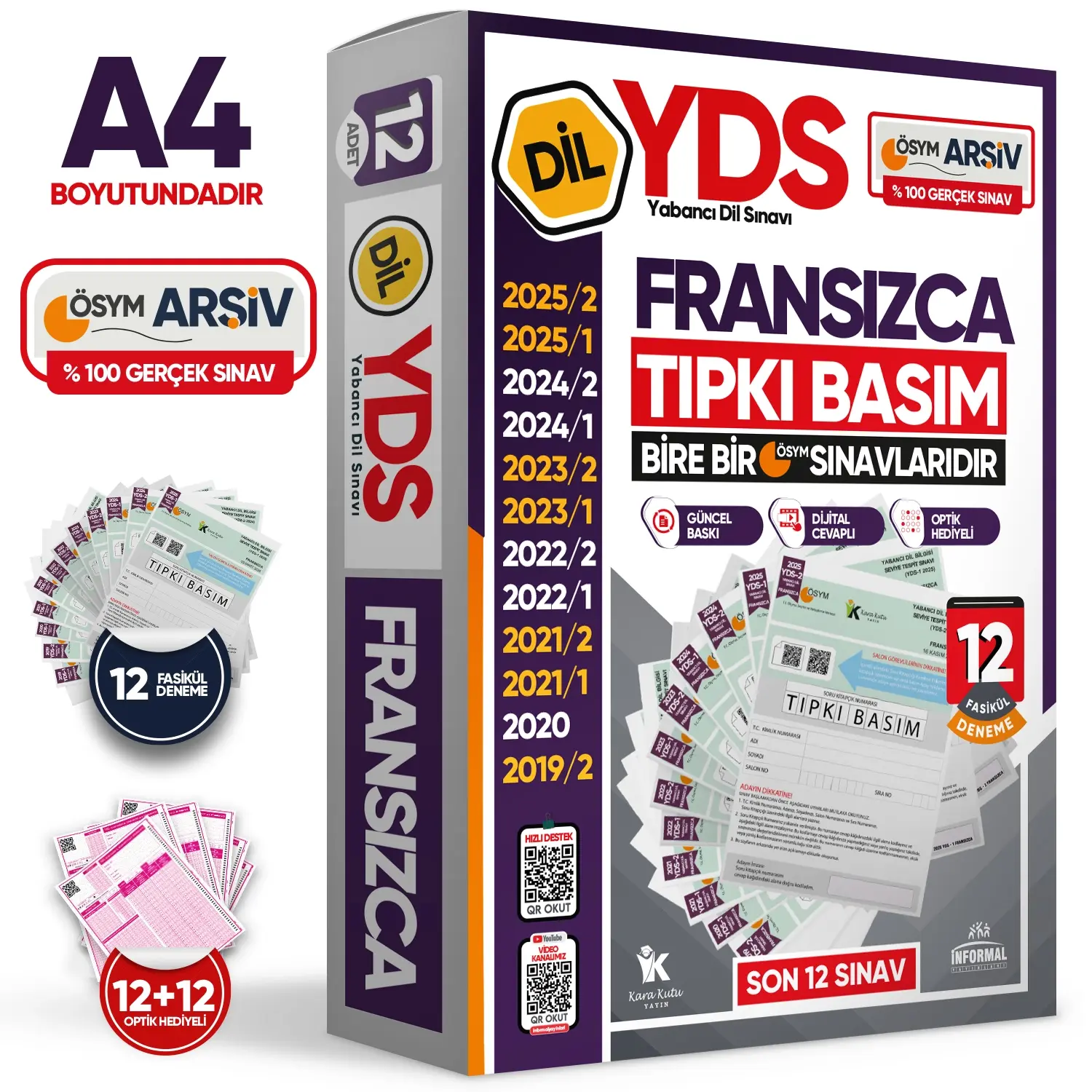 2026 YDS Fransızca ÖSYM Tıpkı Basım Çıkmış Soru Deneme Paketi 12li Fasikül SETİ